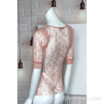 Lace Short Sleeved Sexy Top For Ladies